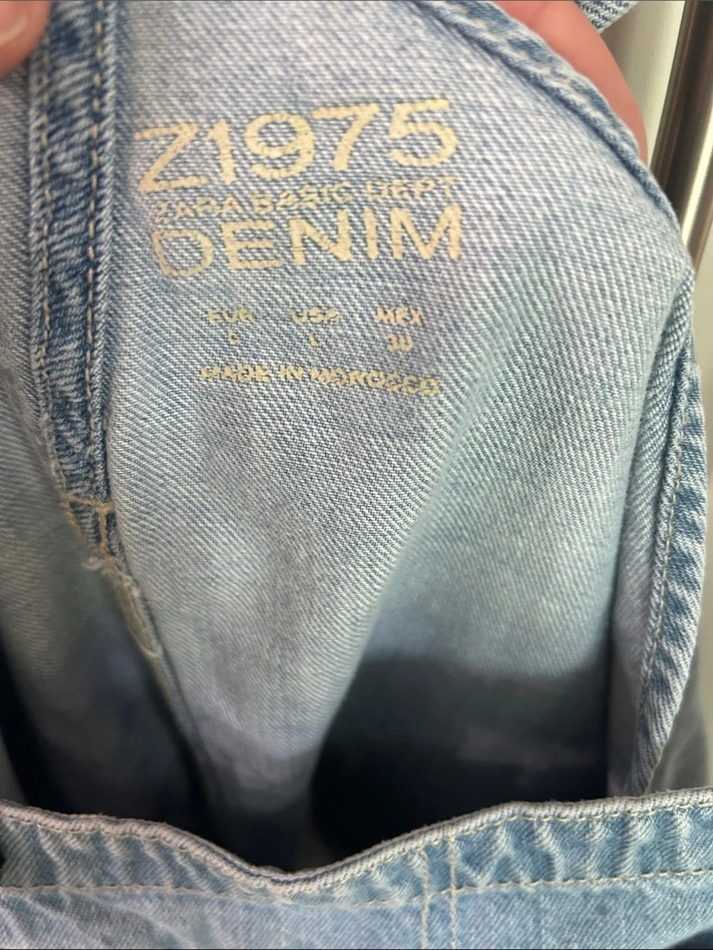 Zara Z1975 DENIM Light Wash Denim shortalls